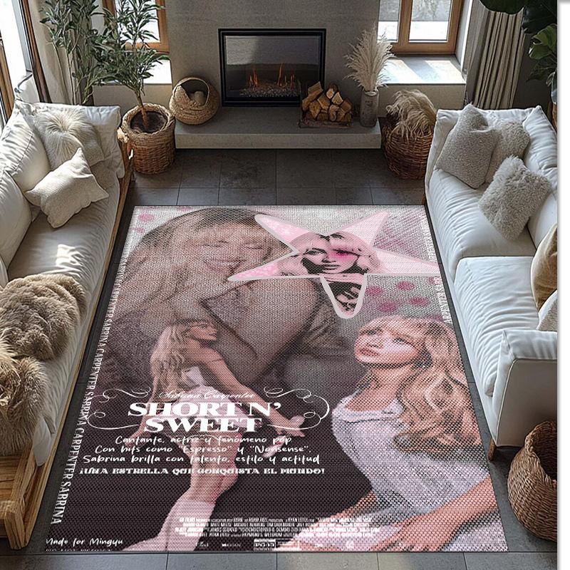 Soft Crystal Velvet Floor Rug,Sabrina Carpenter Anti Slip Decorative Carpet, Plush Area Mat For Indoor Home Decoration