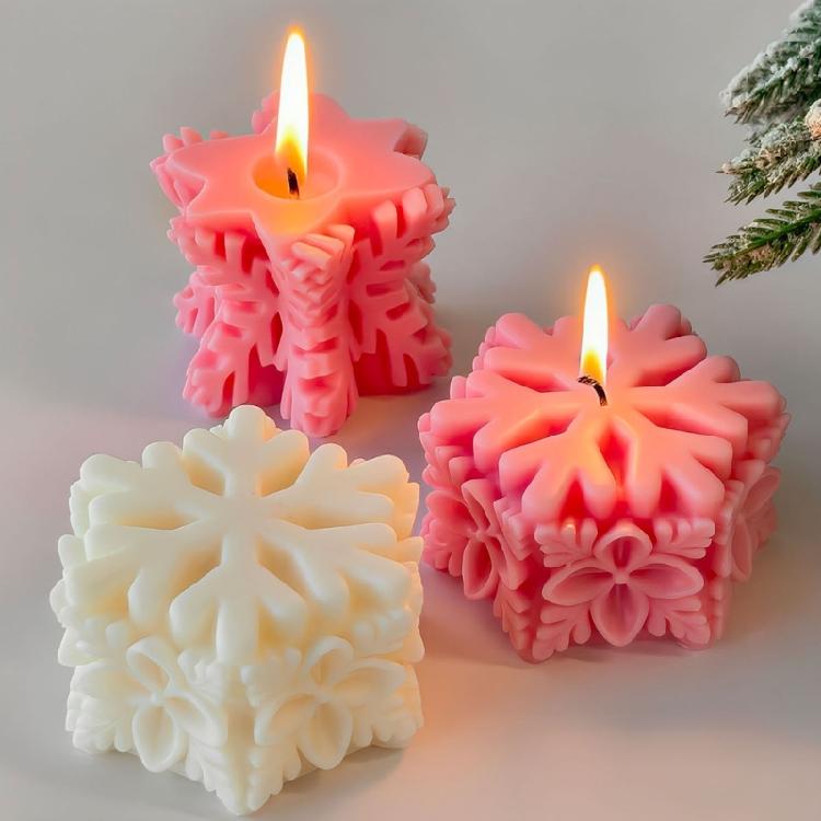 Weihnachten Silikonformen Gipsformen Epoxidharzformen Schneeflocke Säulenkerzenformen Ornamentformen Gussformen