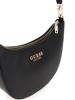 Guess Fedana Mini Top Zip Shredder Shoulder Black Bag, Women's,