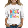 Kids Casual Printed Round Neck 3/4 Sleeve Top for Back To School