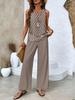 European and American new 1D printing women's fashion sleeveless trousers suit spring and summer women's suit