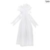 1/4pcs Large White Wedding Bow with Long Tulle Tails for Church Aisle Chair Wedding Car Decoration Festival Party Decor Supplies
