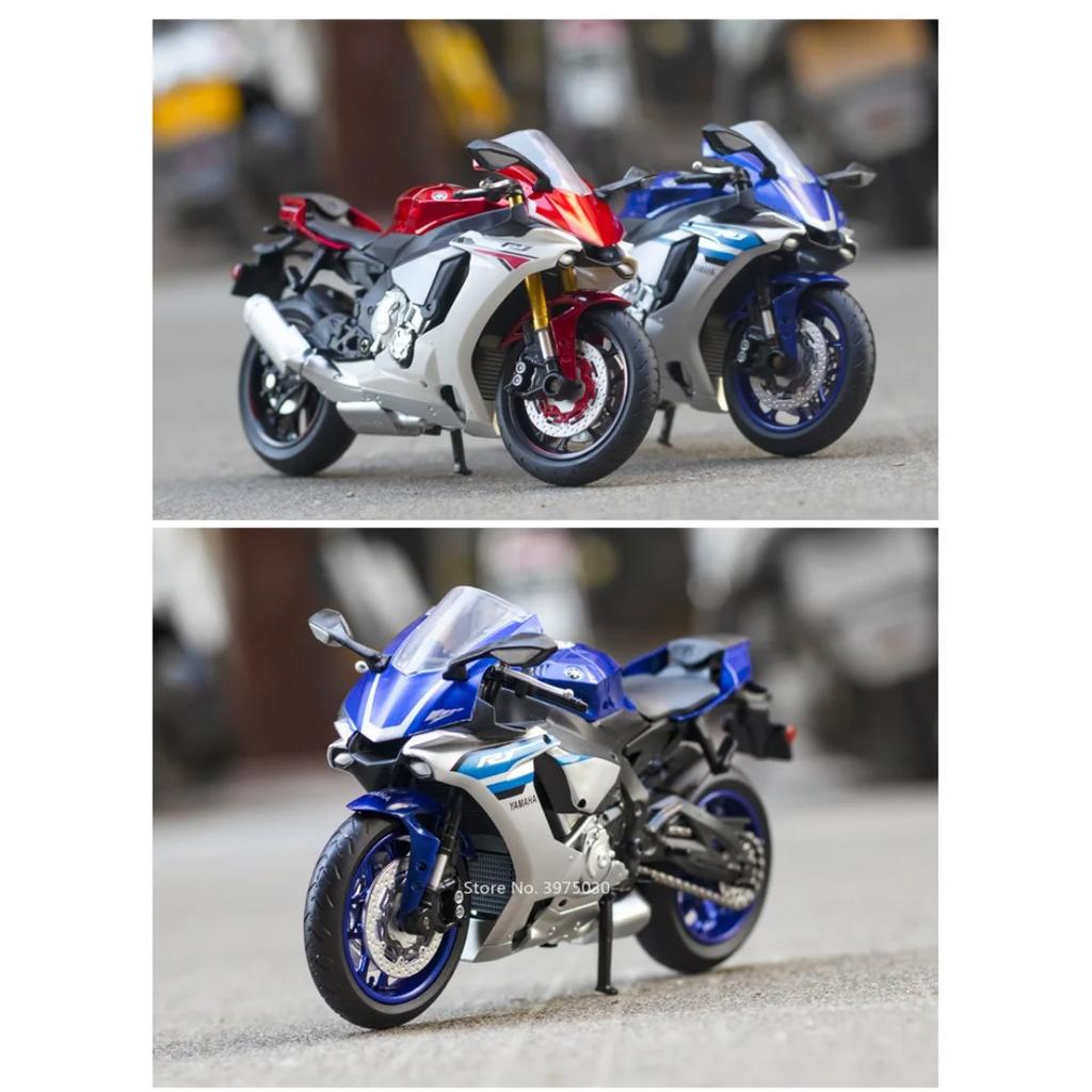 1/12 Scale Yamaha YZF R1 Metal Diecast Motorcycle Toy Car Model Rubber Tires Wheel Steering Toys Motorcycles Kids Children's Day Gifts