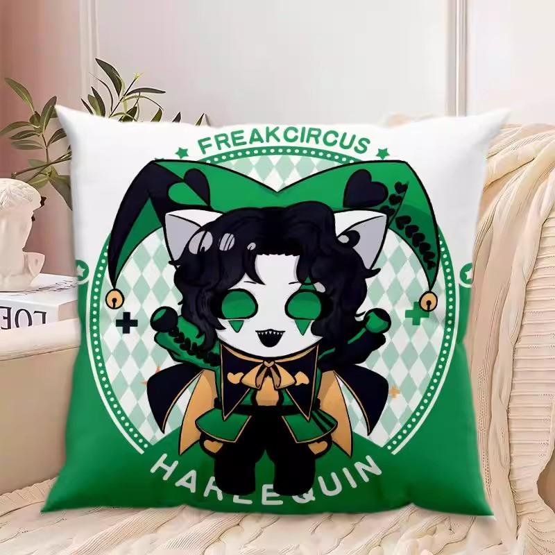 Hra The Freak Circus Pierrot Harlequin Cosplay Polštář na hodzení Pohovka Kancelářská Opěrka zad Obývací pokoj Dekorační 45X45cm Čtvercový