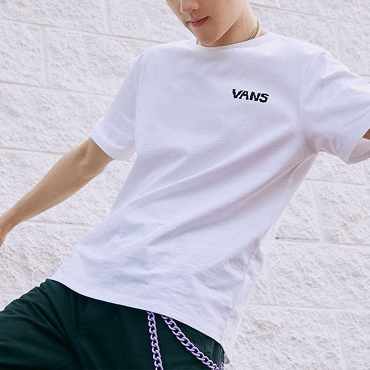 Vans Smiley Face Light Bulb Logo Printed American Vintage Crew Neck Short Sleeve T-Shirt Unisex Tops White VN000909WHT