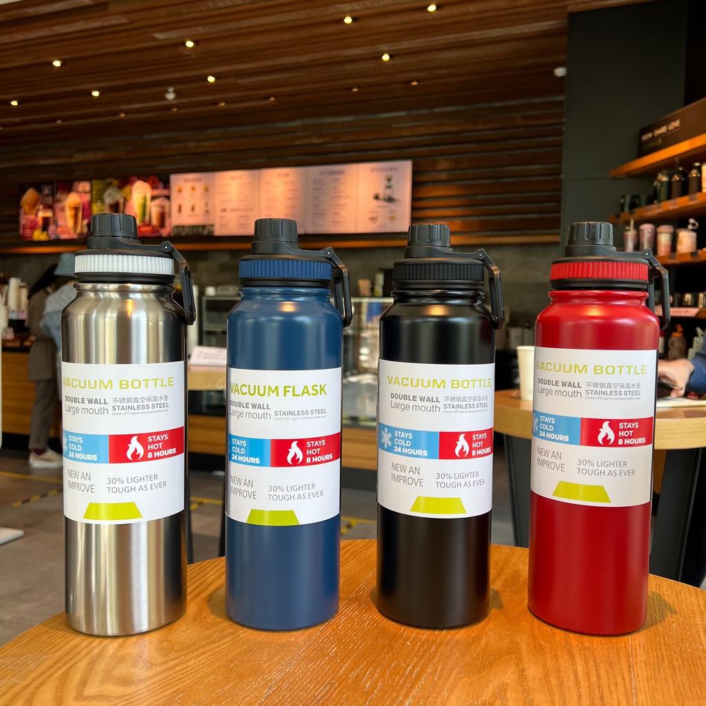 800ml 600ml  Large Capacity Thermos Water Bottle for Tea Portable Thermal Mug Stainless Steel Cup Sport Cycling Vacuum Flask Insulated