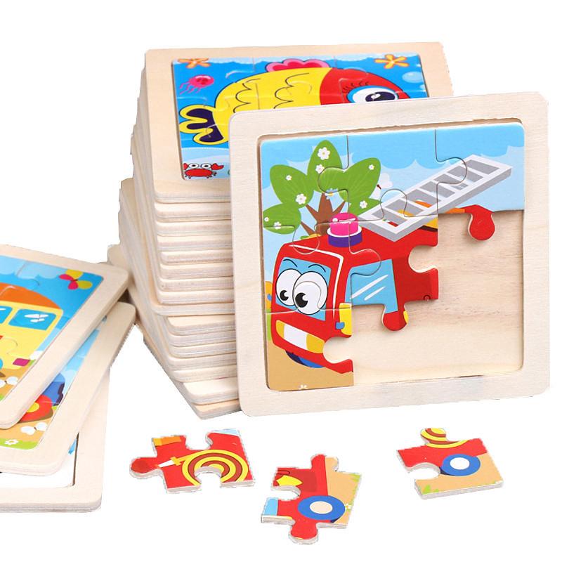 English Letter Building Block Wood Animal Jigsaw Puzzle Children Cognition Intelligence Toy For Toddlers Early Educational Gifts