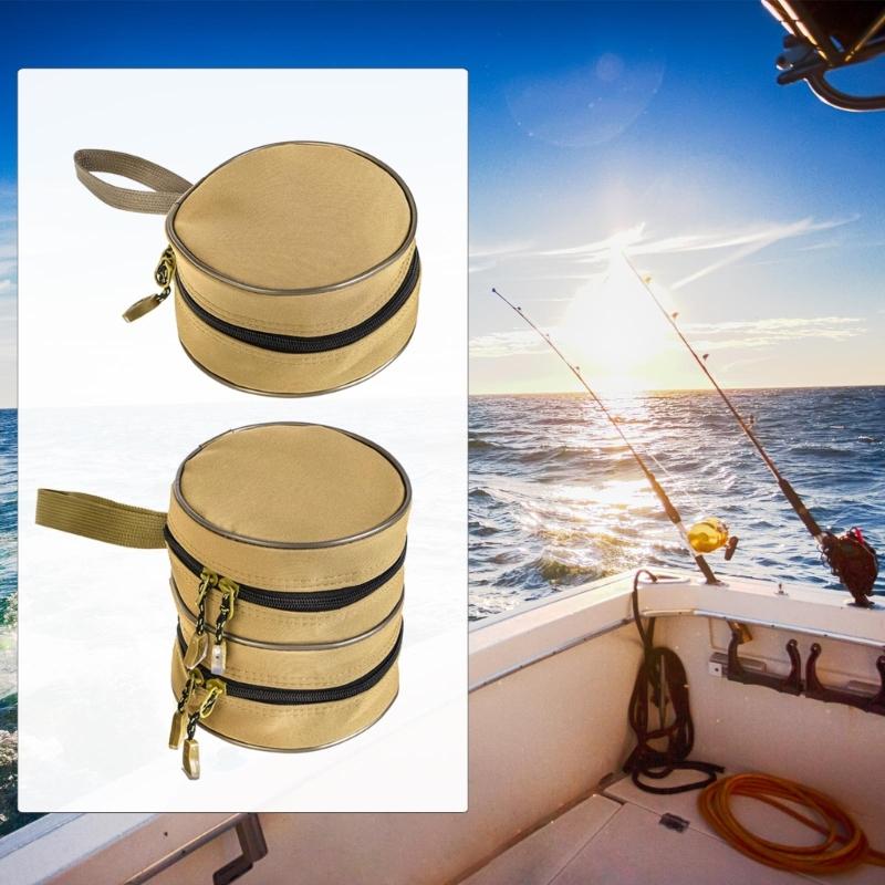 Round Fishing Reel Case Fishing Baits Bag Tackle Storage Bag Fishing Reel Protective Bag Outdoor Fishing Tackle Bag