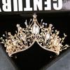 Baroque Queen Crown Handmade Gold Wedding Tiaras And Crown For Bride Headband