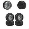 4 Pieces 1/18 RC Car Wheels and Tires Accessories Portable, Sturdy Easy to Install Direct Replaces,