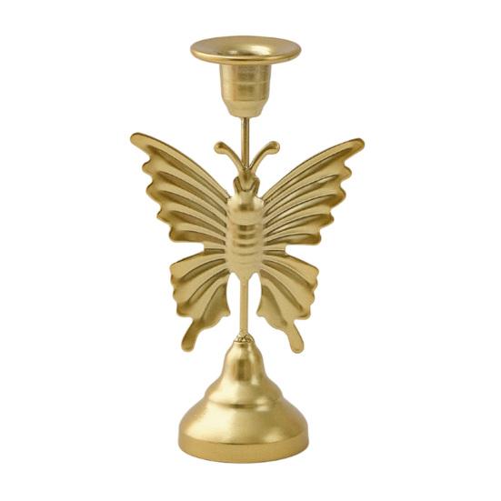 Decorative Vintage Candle Stand Metal Holder, Romantic Candlestick Dinner Table Centerpiece, Retro Style Decor Aged Texture for Wedding Party and Home