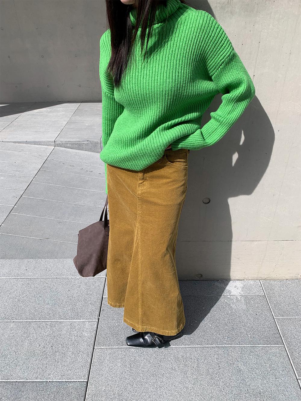 Yuyi 2025 Autumn/Winter Women s Retro Corduroy Fishtail A-Line Skirt XL жёлтый