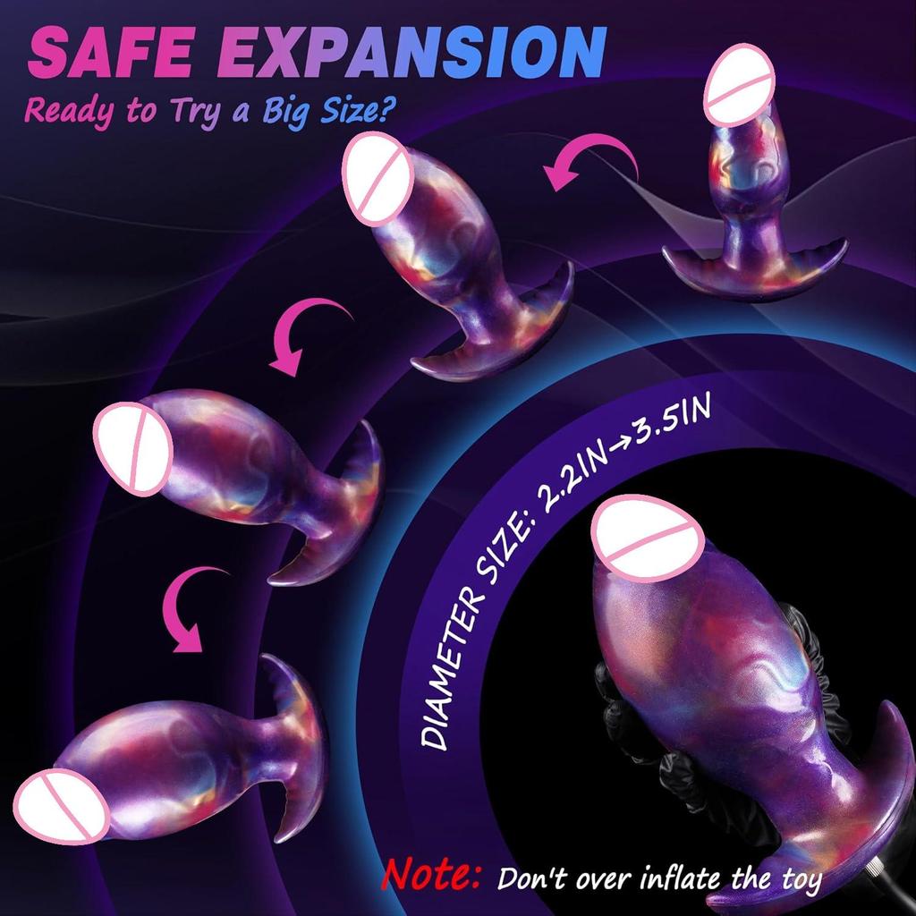 Beliebter tragbarer aufblasbarer Arschplug mit erweiterbarem Silikonpenis für Männer und Frauen