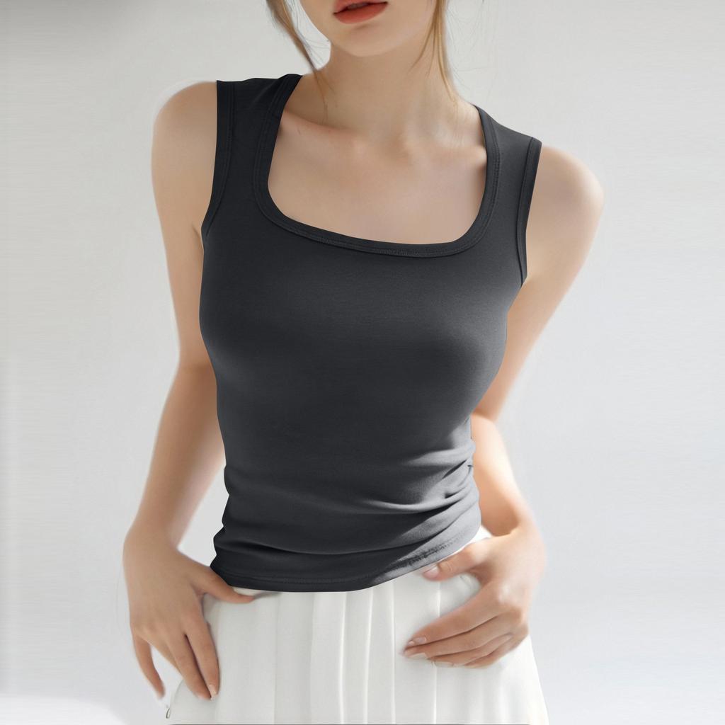 Women's Cotton Small Vest Suit With Chest Pad With A Sleeveless Bottom Top