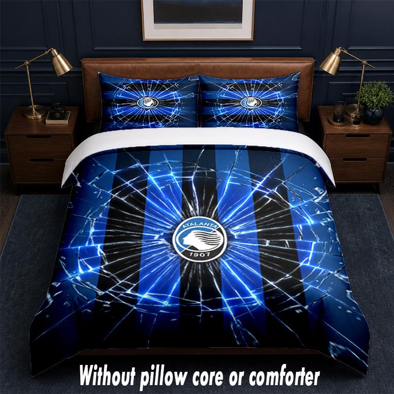 Atalanta FC Design Bed Bedding Set 1 Duvet Cover + 2 Pillowcases Soft Breathable Household Bed Linens