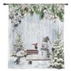 Weihnachts-Schneemann-Stechpalmenbeeren-Chiffon-Vorhänge für Wohnzimmer, Schlafzimmer, Küche, Dekoration, Fenster, Voiles, Tüllvorhang