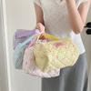Quilted Pen Pouch Grid Pattern Handheld Makeup Bag Multi-functional Bowknot Pen Bag  Travel