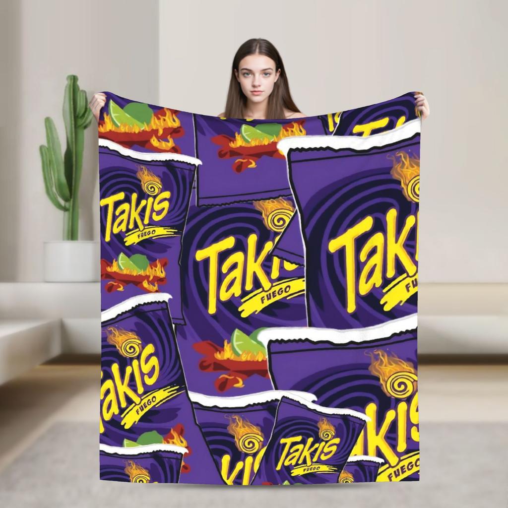 Κουβέρτα Takis Chili Chips Ζεστή Πρωτότυπη Βελούδινη Κλινοσκεπάσματα για Εξωτερική Διακοσμητική Φανελένια Κουβέρτα Κάλυμμα Κρεβατιού