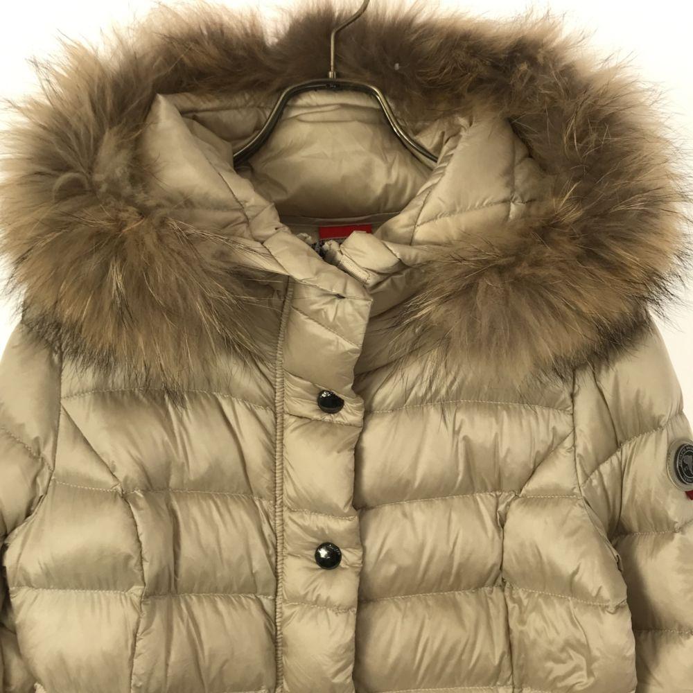 CAPEHORN Raccoon Fur Down Coat 42 Beige Women Used