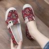 Bestickte Leinen-Slipper Atmungsaktive Freizeitschuhe für Damen
