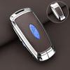 Leather Car Key Case Protector Cover for Ford Fusion Mustang Explorer F150 F250 F350 EcoSport Edge S-MAX Ranger Lincoln Mondeo