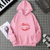Sexy lip print hoodie long-sleeved women's casual fashion sweatshirt