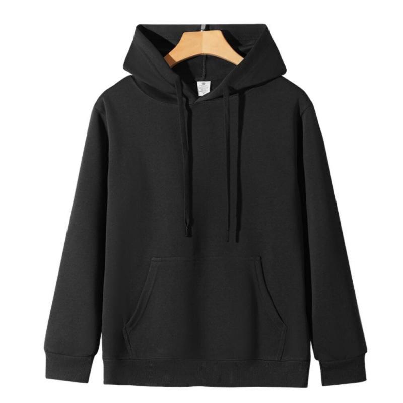 320g Unisex Cotton Hoodie - Versatile Solid Color Casual Sweatshirt with Hood, Available in Multiple Sizes