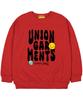 UNION GARMENTS [Fleece-Lined] Smile Garments Oversized Sweatshirt Red