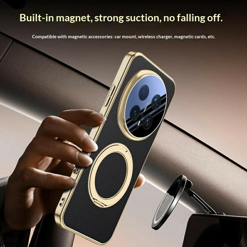 Pro Honor Magic8 Pro 5G Pouzdro Magnetický Otočný Stojan Kožené + PC + Akrylové Kryt Telefonu s Tvrzeným Sklem Zadní Displejová Fólie