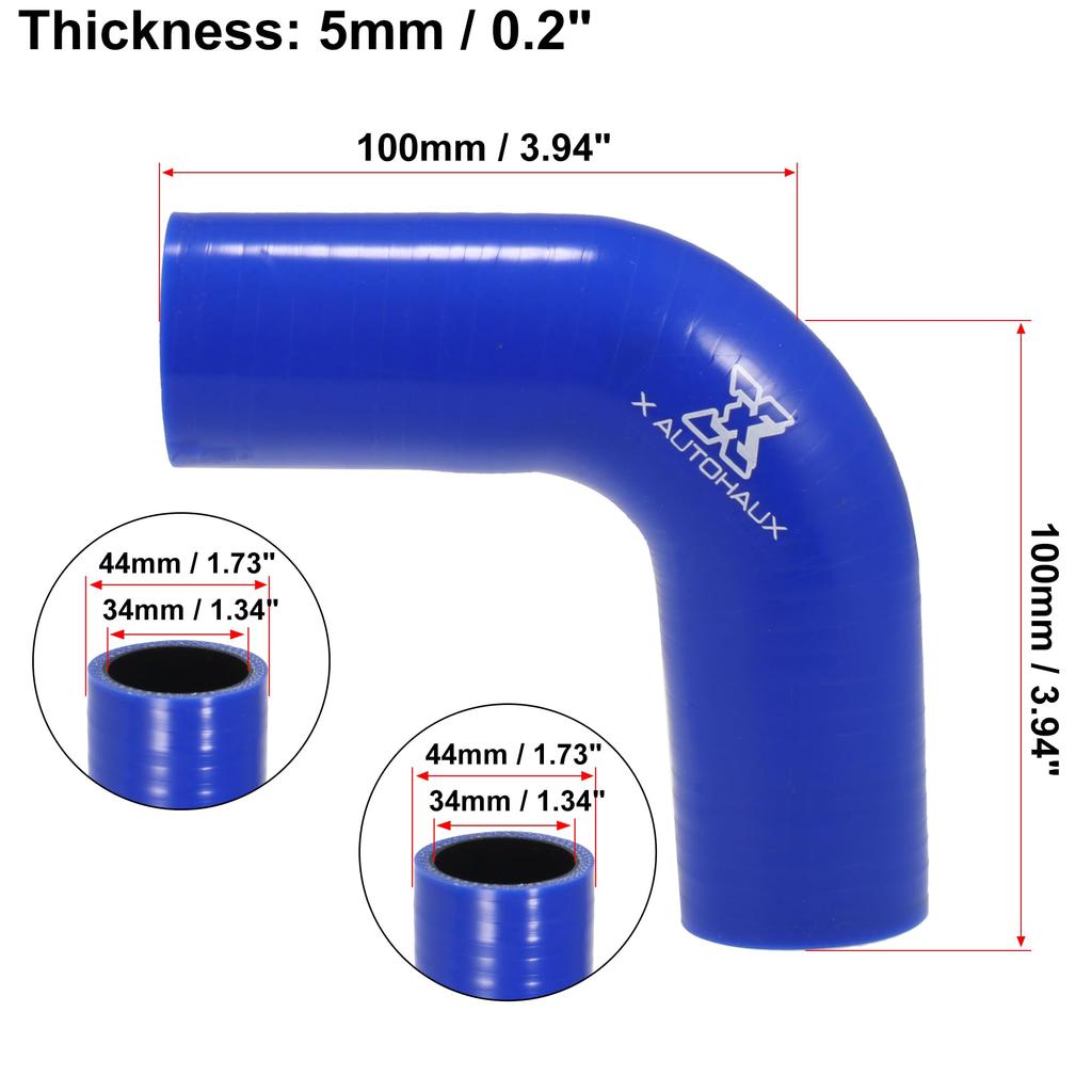 X AUTOHAUX Silicone Pipe Radiator Hose 90 Degree Elbow Length