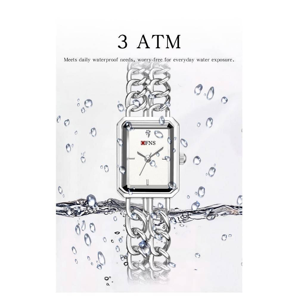 Luxury Women's Quartz Watch Elegant Diamond Dial Stainless Steel Band Waterproof Casual Wristwatch