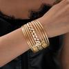 Metallic Multi-layer Hollow Geometric Opening Bracelet Heavy Industry Fashion Bracelet Jewelry