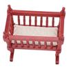 Miniature Baby Crib Safe Exquisite Glossy Vivid Red Wooden Doll House Crib for 1:12 Dollhouse
