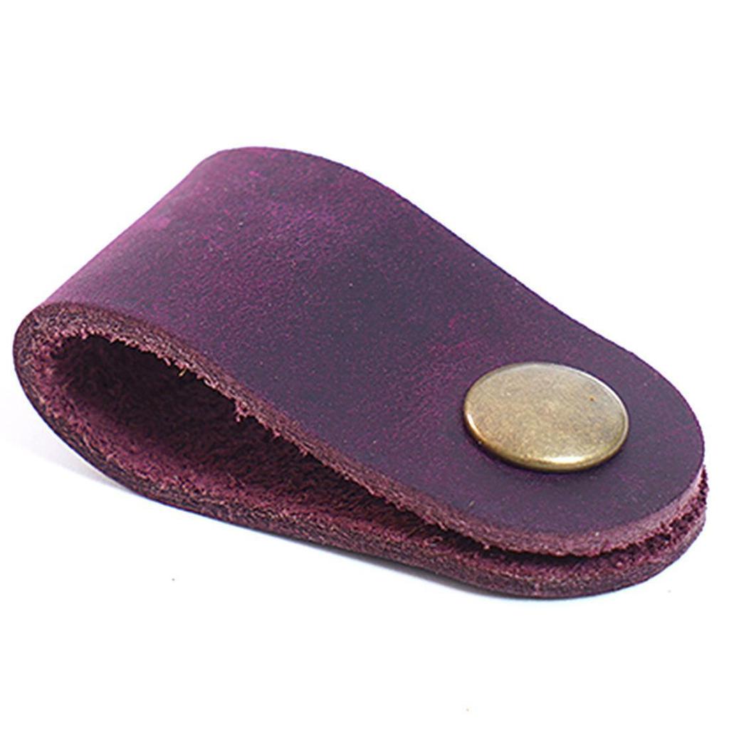 Top Layer Cowhide Headphone Cable Winder - Genuine Leather Storage Clip
