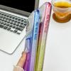 For iPhone 17 Pro Max Case Card Holder Gradient Color PC+TPU Anti Drop Phone Back Cover with Lens Film