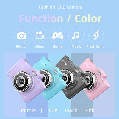 Portable Kids Camera 1080P Compact Camera 48MP Dual Lenses 8* Optical Zoom Support 32GB TF Memory