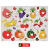 Wooden 3D Educational Grasping Board & Puzzle for Children: Animal & Fruit Theme Cognitive Toy