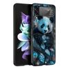 Baby Panda Hard PC Phone Case For Samsung Galaxy Z Flip 7 6 5 4 Black Cover For Galaxy Z Flip 3 Foldable Shell Fundas Capas Bags