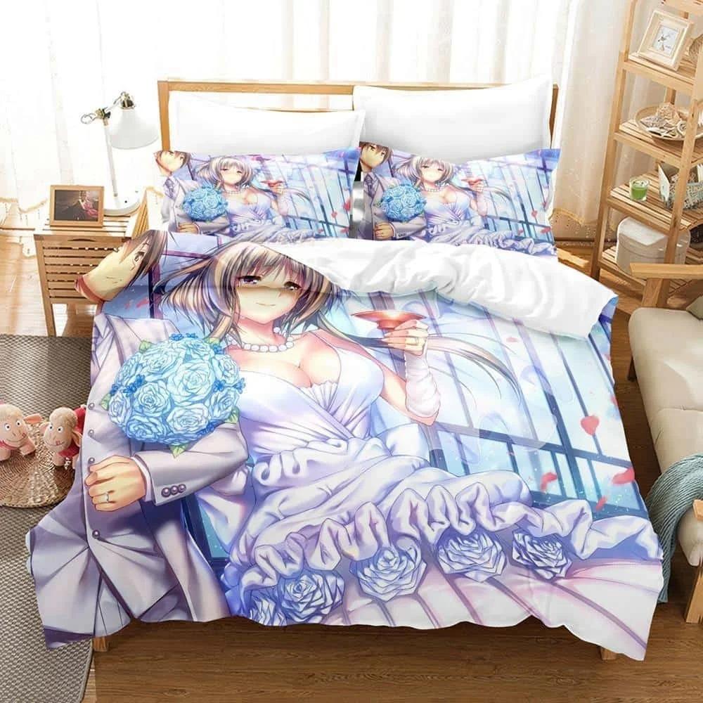 Comfortable Anime Print Duvet Cover Set With Duvet Cover And Pillowcases Single Twin Full Queen King Sizes For Adults And Kids