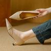 Temperament Elegant Kitten Heel Single Shoe Women 2025 Autumn New Pointed Head Shallow Mouth Gentle Versatile with Skirt High Heels