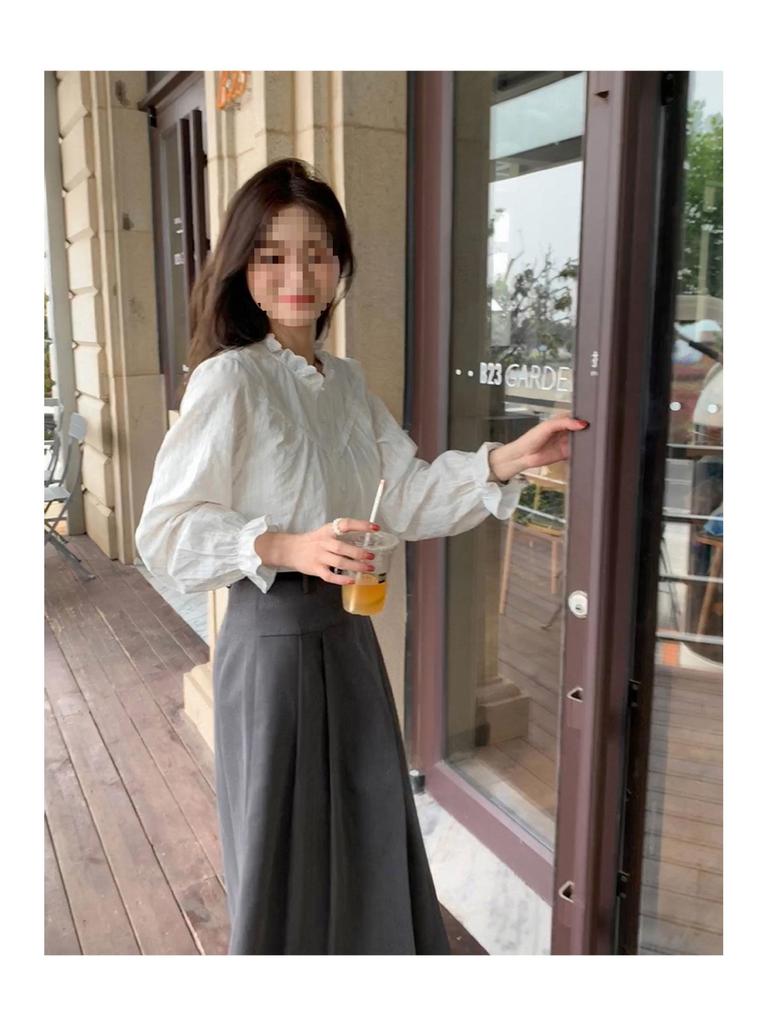 Sicilian Autumn Rhapsody French Lace Collar Shirt for Petite Women