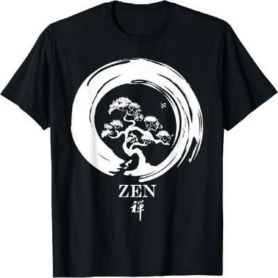 Bonsai-Baum im Enso-Kreis - Buddhistische Zen-Kalligraphie T-Shirt