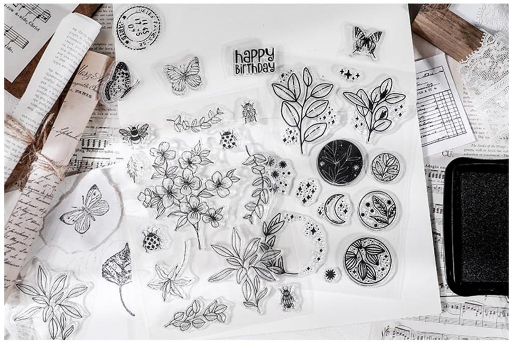 Donalee Stylish and Cute Clear Stamps for Rubber Transparent Silicone Collage Design Planners, Stamps, Stamps, Sheets, (Retro)