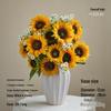 Sunflower Silk Flower Arrangement: Artificial Dried Flowers for Living Room, Dining Table, and Photo Props