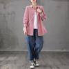 Literary Retro Corduroy Long-sleeved Shirt for Women's Versatile Casual Shirt Autumn Top Wrinkle Resistant Solid Color Oversized Corduroy Shirt