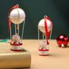 Santa Claus Deer Hot Air Balloon Ornament Iron Father Christmas Hot Air Balloon Decoration Hand-Painted Christmas Tree Decor