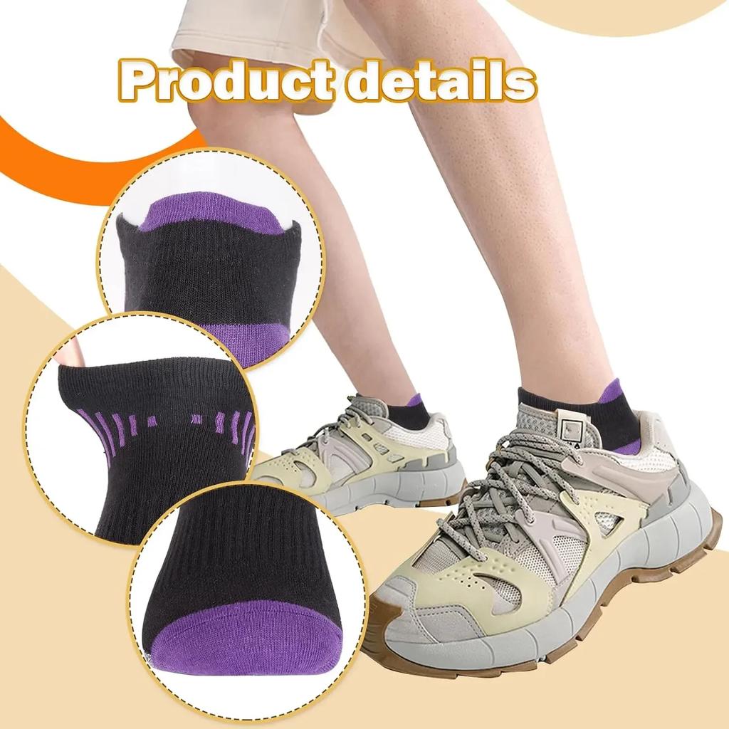 Unisex Anti-Slip Sweat-Absorbent Anti-Odor Anti-Friction Sports Socks for Outdoor Running Low-Cut Ankle Sport Socks