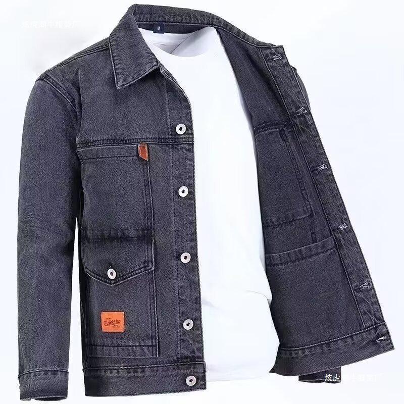 2026 Spring/Autumn Trendy Japanese-Style Men's Loose Plus Size Denim Jacket