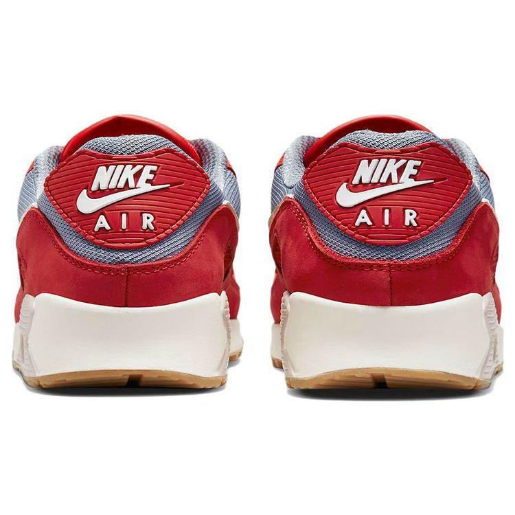 Nike Air Max 90 Premium Gym Red Men Sneakers Habanero-Red Smoke-Grey Pale-Ivory DH4621-600