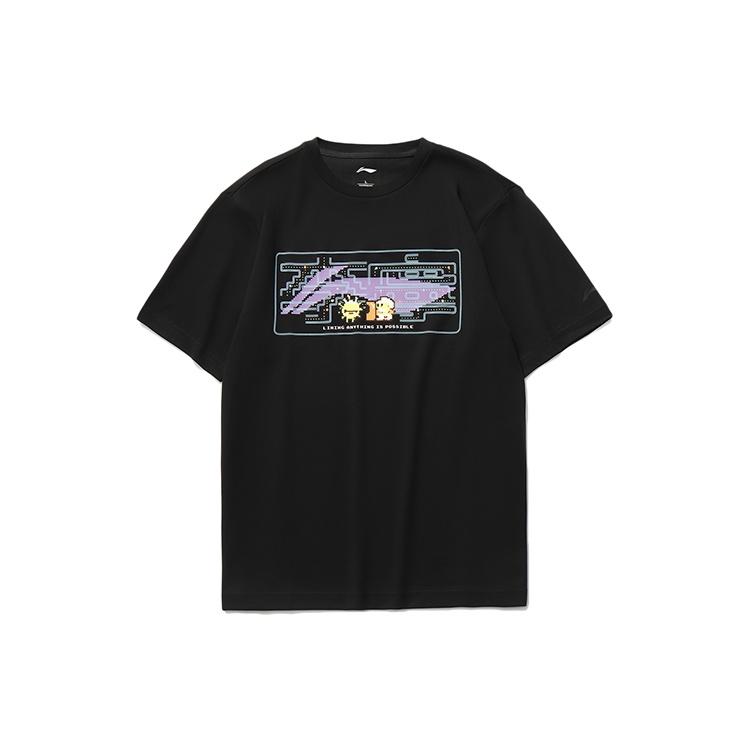 Li-Ning Big Logo Graphic T-shirt Black Men s AHSR340-12 L